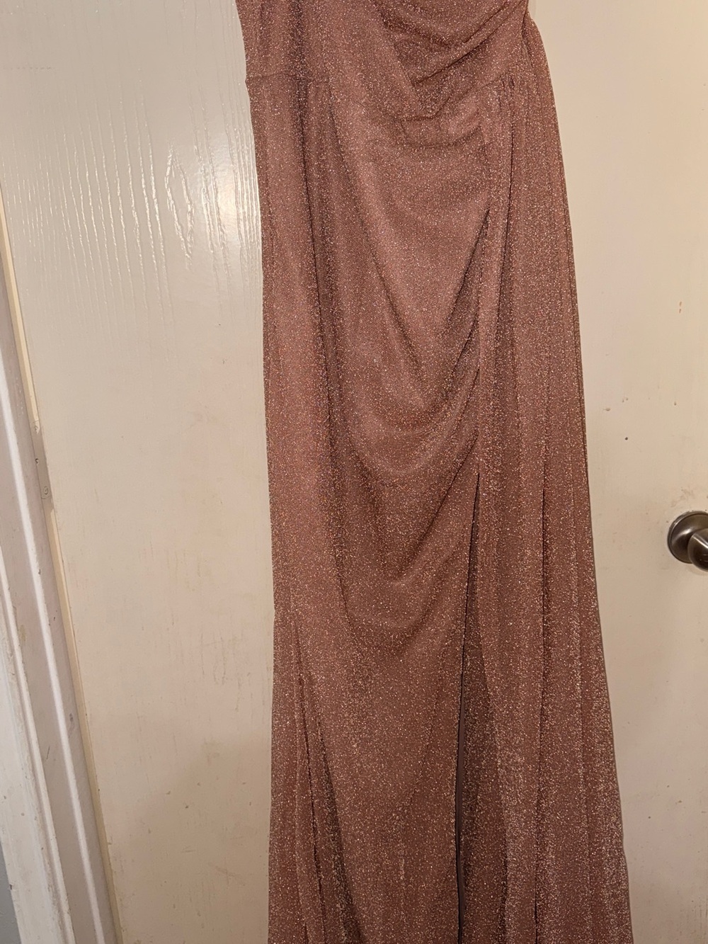 aerie One-Shoulder Draped Rose-Taupe Gown - Picture 5 of 5